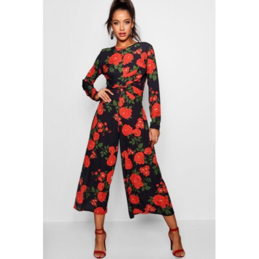 Boohoo Floral Jumpsuit